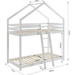 Baita Lits Enfant Lit Cabane Superposé Pin Blanc 90x190 Sommier Inclus 9 Baita Lits Enfant Lit Cabane Superposé Pin Blanc 90x190 Sommier Inclus -Lits enfant Soldes lit cabane superpose pin blanc 90x190 sommier inclus 9