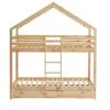 Baita Lits Enfant Lit Cabane Superposé Pin Naturel 90x190 Sommier Inclus Bois Clair
