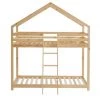 Baita Lits Enfant Lit Cabane Superposé Pin Naturel 90x190 Sommier Inclus Bois Clair
