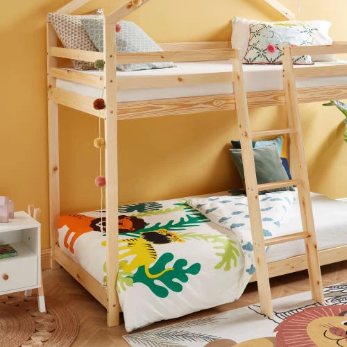 Baita Lits Enfant Lit Cabane Superposé Pin Naturel 90x190 Sommier Inclus Bois Clair 3 Baita Lits Enfant Lit Cabane Superposé Pin Naturel 90x190 Sommier Inclus Bois Clair – Image 3