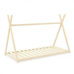 Weber Industries Lits Enfant Lit Cabane Tipi 90x190 Sommier Inclus Cheyenne Naturel