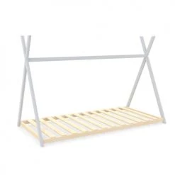 Weber Industries Lits Enfant Lit Cabane Tipi 90x200 Sommier Inclus Cheyenne Blanc