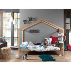 Vipack Lits Enfant Lit Cabane Zh 90x200 Sommier Inclus Naturel -Lits enfant Soldes lit cabane zh 90x200 sommier inclus naturel 3