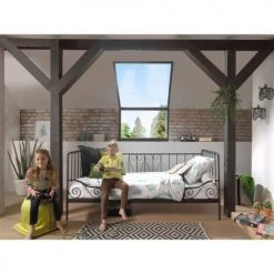 Vipack Lits Enfant Lit Capitain 90x200 Sommier Inclus Noir -Lits enfant Soldes lit capitain 90x200 sommier inclus noir 2