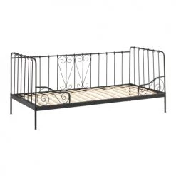 Vipack Lits Enfant Lit Capitain 90x200 Sommier Inclus Noir
