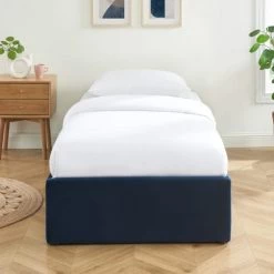 Homifab Lits Enfant Lit Coffre 90x190cm En Velours Bleu Foncé + Sommier à Lattes 9 Homifab Lits Enfant Lit Coffre 90x190cm En Velours Bleu Foncé + Sommier à Lattes -Lits enfant Soldes lit coffre 90x190cm en velours bleu fonce sommier a lattes 3
