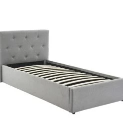 Baita Lits Enfant Lit Coffre Enfant Tissu Gris 90x190 Sommier Inclus -Lits enfant Soldes lit coffre enfant tissu gris 90x190 sommier inclus 3