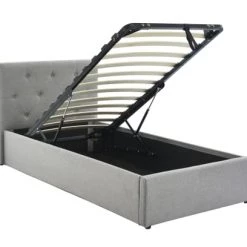 Baita Lits Enfant Lit Coffre Enfant Tissu Gris 90x190 Sommier Inclus -Lits enfant Soldes lit coffre enfant tissu gris 90x190 sommier inclus 5