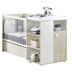 Sauthon Lits Enfant Lit Combiné 120x60 Evolutif En 90x190 En Bois Blanc