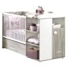 BabyPrice Lits Enfant Lit Combiné 120x60 Evolutif En 90x190 En Bois Gris Foncé