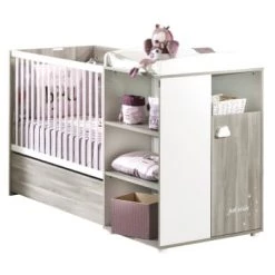 BabyPrice Lits Enfant Lit Combiné 120x60 Evolutif En 90x190 En Bois Gris Foncé -Lits enfant Soldes lit combine 120x60 evolutif en 90x190 en bois gris fonce 5