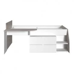 Calicosy Lits Enfant Lit Combiné Avec Bureau 2 Tiroirs - 90x200 Cm - Blanc -Lits enfant Soldes lit combine avec bureau 2 tiroirs 90x200 cm blanc 2