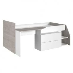 Calicosy Lits Enfant Lit Combiné Avec Bureau 2 Tiroirs - 90x200 Cm - Blanc