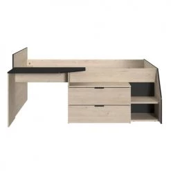 Calicosy Lits Enfant Lit Combiné Avec Bureau 2 Tiroirs - 90x200 Cm - Marron 8 Calicosy Lits Enfant Lit Combiné Avec Bureau 2 Tiroirs - 90x200 Cm - Marron -Lits enfant Soldes lit combine avec bureau 2 tiroirs 90x200 cm marron 2