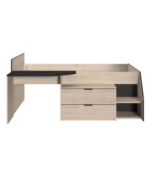 Calicosy Lits Enfant Lit Combiné Avec Bureau 2 Tiroirs - 90x200 Cm - Marron 3 Calicosy Lits Enfant Lit Combiné Avec Bureau 2 Tiroirs - 90x200 Cm - Marron – Image 3