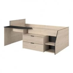 Calicosy Lits Enfant Lit Combiné Avec Bureau 2 Tiroirs - 90x200 Cm - Marron 9 Calicosy Lits Enfant Lit Combiné Avec Bureau 2 Tiroirs - 90x200 Cm - Marron -Lits enfant Soldes lit combine avec bureau 2 tiroirs 90x200 cm marron 3