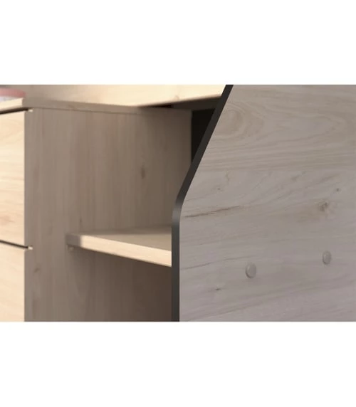 Calicosy Lits Enfant Lit Combiné Avec Bureau 2 Tiroirs - 90x200 Cm - Marron 5 Calicosy Lits Enfant Lit Combiné Avec Bureau 2 Tiroirs - 90x200 Cm - Marron – Image 5