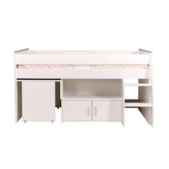 Calicosy Lits Enfant Lit Combiné Blanc Avec Bureau Et Rangements - 90x200 Cm