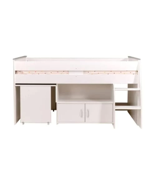 Calicosy Lits Enfant Lit Combiné Blanc Avec Bureau Et Rangements - 90x200 Cm 1 Calicosy Lits Enfant Lit Combiné Blanc Avec Bureau Et Rangements - 90x200 Cm