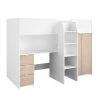 Calicosy Lits Enfant Lit Combiné Blanc Avec Bureau, Rangements Et Penderie - 90x200 Cm