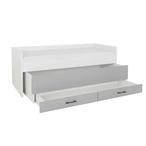 Terre De Nuit Lits Enfant Lit Compact En Bois Gris Et Blanc 90x200 4 Terre De Nuit Lits Enfant Lit Compact En Bois Gris Et Blanc 90x200 – Image 4