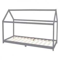 ML-Design Lits Enfant Lit D'enfant Bois Gris 206,5 X 141,5 X 98 Cm -Lits enfant Soldes lit d enfant bois gris 206 5 x 141 5 x 98 cm 1