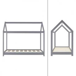 ML-Design Lits Enfant Lit D'enfant Bois Gris Clair 145,5 X 127,5 X 78 Cm 10 ML-Design Lits Enfant Lit D'enfant Bois Gris Clair 145,5 X 127,5 X 78 Cm -Lits enfant Soldes lit d enfant bois gris clair 145 5 x 127 5 x 78 cm 4