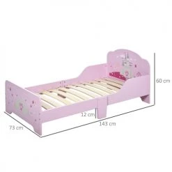 Homcom Lits Enfant Lit D'enfant Design Princesse Motif Château Sommier Inclus Rose -Lits enfant Soldes lit d enfant design princesse motif chateau sommier inclus rose 2
