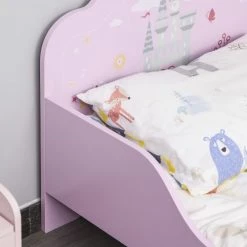 Homcom Lits Enfant Lit D'enfant Design Princesse Motif Château Sommier Inclus Rose -Lits enfant Soldes lit d enfant design princesse motif chateau sommier inclus rose 4