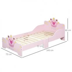 Homcom Lits Enfant Lit D'enfant Design Princesse Motif Couronne Sommier Inclus Rose -Lits enfant Soldes lit d enfant design princesse motif couronne sommier inclus rose 2