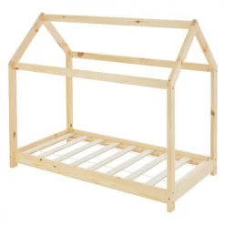 ML-Design Lits Enfant Lit D'enfant En Bois Naturel 145,5 X 127,5 X 78 Cm -Lits enfant Soldes lit d enfant en bois naturel 145 5 x 127 5 x 78 cm 1