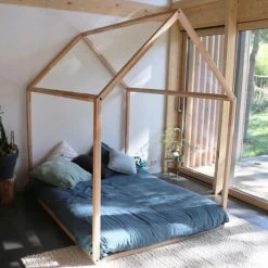 La Fabrique Des Potirons Lits Enfant Lit Double à Baldaquin 140x190 En Hêtre Massif -Lits enfant Soldes lit double a baldaquin 140x190 en hetre massif 1