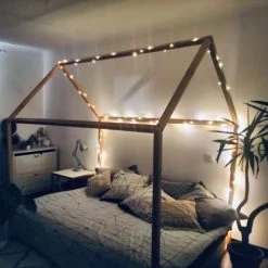 La Fabrique Des Potirons Lits Enfant Lit Double à Baldaquin 140x190 En Hêtre Massif -Lits enfant Soldes lit double a baldaquin 140x190 en hetre massif 3