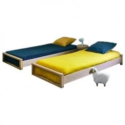 ID Kids Lits Enfant Lit Empilable 90x190 Cm Bois Massif Bois -Lits enfant Soldes lit empilable 90x190 cm bois massif bois 4