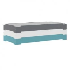 ID Kids Lits Enfant Lit Empilable 90x190 Cm Effet Bois Gris -Lits enfant Soldes lit empilable 90x190 cm effet bois gris 4