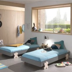 Vipack Lits Enfant Lit Empilable 90x200 Sommier Inclus Gris -Lits enfant Soldes lit empilable 90x200 sommier inclus gris 3