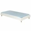 ID Kids Lits Enfant Lit Empilable Avec Pieds Et Matelas 90x190 Cm Bois Massif Blanc