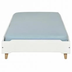 ID Kids Lits Enfant Lit Empilable Avec Pieds Et Matelas 90x190 Cm Bois Massif Blanc -Lits enfant Soldes lit empilable avec pieds et matelas 90x190 cm bois massif blanc 4