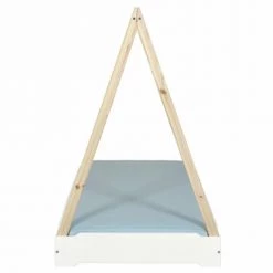 ID Kids Lits Enfant Lit Empilable Cabane 90x190 Cm Bois Massif Blanc -Lits enfant Soldes lit empilable cabane 90x190 cm bois massif blanc 4