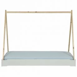 ID Kids Lits Enfant Lit Empilable Cabane 90x190 Cm Bois Massif Gris -Lits enfant Soldes lit empilable cabane 90x190 cm bois massif gris 5