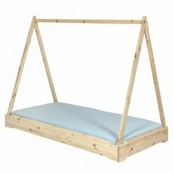 ID Kids Lits Enfant Lit Empilable Cabane Avec Matelas 90x190 Cm Bois Massif