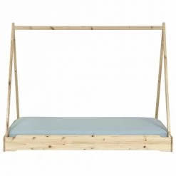 ID Kids Lits Enfant Lit Empilable Cabane Avec Matelas 90x190 Cm Bois Massif -Lits enfant Soldes lit empilable cabane avec matelas 90x190 cm bois massif 4