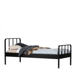 Woood Lits Enfant Lit En Métal 90x200cm Noir -Lits enfant Soldes lit en metal 90x200cm noir 2