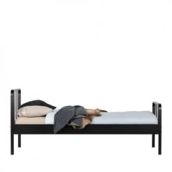 Woood Lits Enfant Lit En Métal 90x200cm Noir