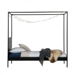 Woood Lits Enfant Lit En Métal 90x200cm Noir -Lits enfant Soldes lit en metal 90x200cm noir 8