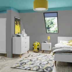 Nateo Concept Lits Enfant Lit Enfant 80x180 Blanc Et Chêne -Lits enfant Soldes lit enfant 80x180 blanc et chene 2