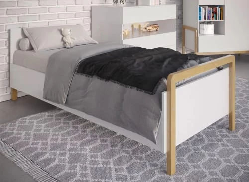 Nateo Concept Lits Enfant Lit Enfant 80x180 Blanc Et Chêne 2 Nateo Concept Lits Enfant Lit Enfant 80x180 Blanc Et Chêne – Image 2