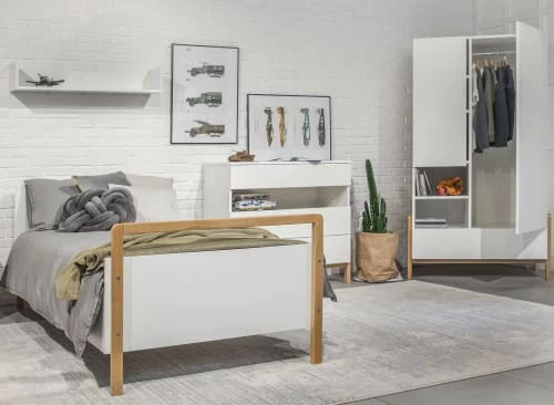 Nateo Concept Lits Enfant Lit Enfant 80x180 Blanc Et Chêne 3 Nateo Concept Lits Enfant Lit Enfant 80x180 Blanc Et Chêne – Image 3