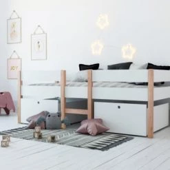 Nordic Factory Lits Enfant Lit Enfant 90x200 Blanc -Lits enfant Soldes lit enfant 90x200 blanc 3