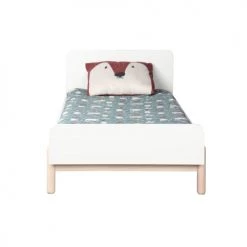 ID Kids Lits Enfant Lit Enfant 90x200 Cm Bois Massif Blanc Et Bois -Lits enfant Soldes lit enfant 90x200 cm bois massif blanc et bois 3